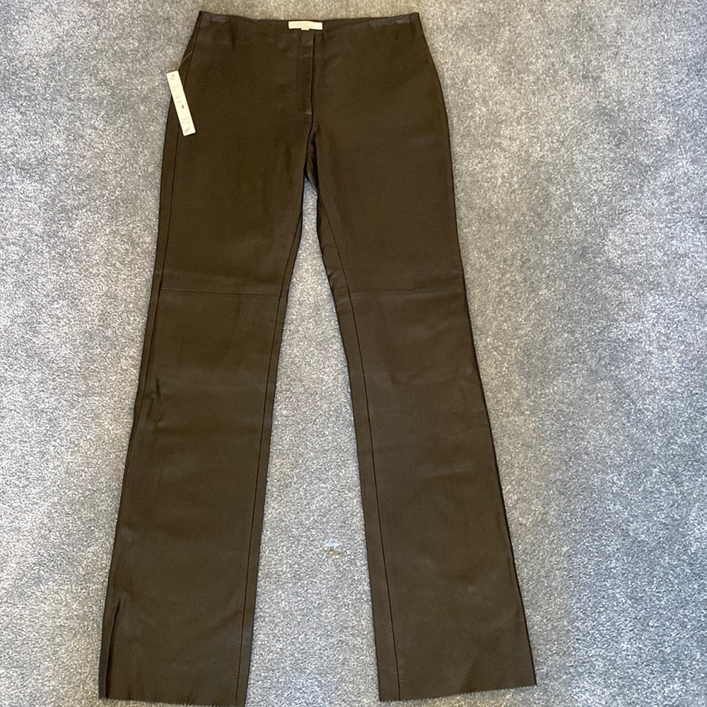 Charcoal leather pants
